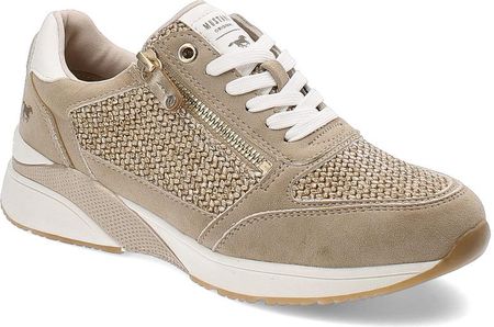 Beżowe Sneakersy Mustang Modne Obuwie Damskie
