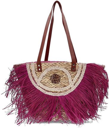 Różowa Torebka Damska Sca'Viola Koszyk W Stylu Boho
