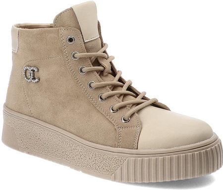 Beżowe Botki Filippo Modne Zamszowe Obuwie Damskie