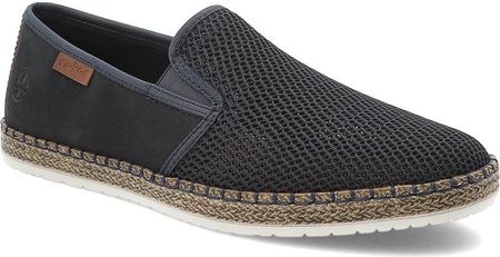 Niebieskie Espadryle Rieker Eleganckie Wsuwane Obuwie Męskie