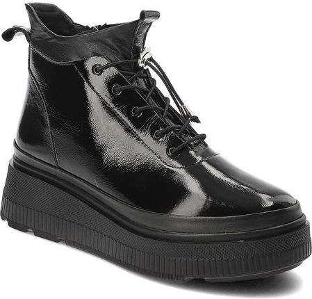 Czarne Botki Bombonella Stylowe Obuwie Damskie Na Platformie