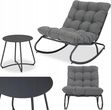 Focus Garden Zestaw Mebli Balkonowych Ogrodowych Fotel Agava Bujany Stolik Kawowy 7917 Szary 2-Cz.
