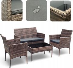 Zestaw Mebli Ogrodowych Sfs010 Mtg Meble Ogrodowe Technorattan Brąz Jasny Inny Kolor 4-Cz.