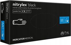 Zdjęcie Mercator Medical Rękawice Nitrylowe 100szt. Czarne Nitrylex Black (M 7-8) - Tychy