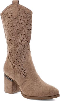 Brązowe Kozaki S.Barski Stylowe Obuwie Damskie W Stylu Boho