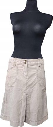 ESPRIT Spódnica Midi Stylowa Jeansowa Dżinsowa Beżowa Rozmiar 40