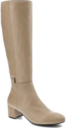 Beżowe Kozaki Nessi Ocieplane Buty Damskie