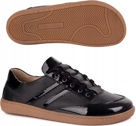 Sneakersy barefoot damskie Kaia Olivier czarny floter z lakierem 39