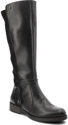 Czarne Kozaki Rieker Stylowe Obuwie Damskie