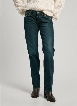 Jeans Pepe Jeans Saturn 29 - Coupe Regular Slim, Délavé Foncé Vieilli, 93% Coton, 6% Polyester, 1% élasthanne