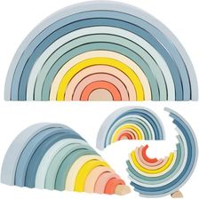 Zdjęcie Tooky Toy  Pastelowa Układanka Drewniane Klocki Montessori Tęcza - Mińsk Mazowiecki