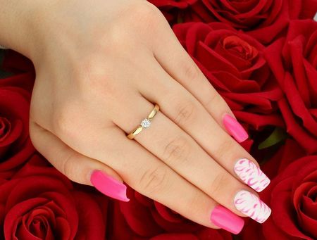 Diament Złoty pierścionek z diamentem 0,09ct GH/SI – RR774Y rozmiar 17 próba 585