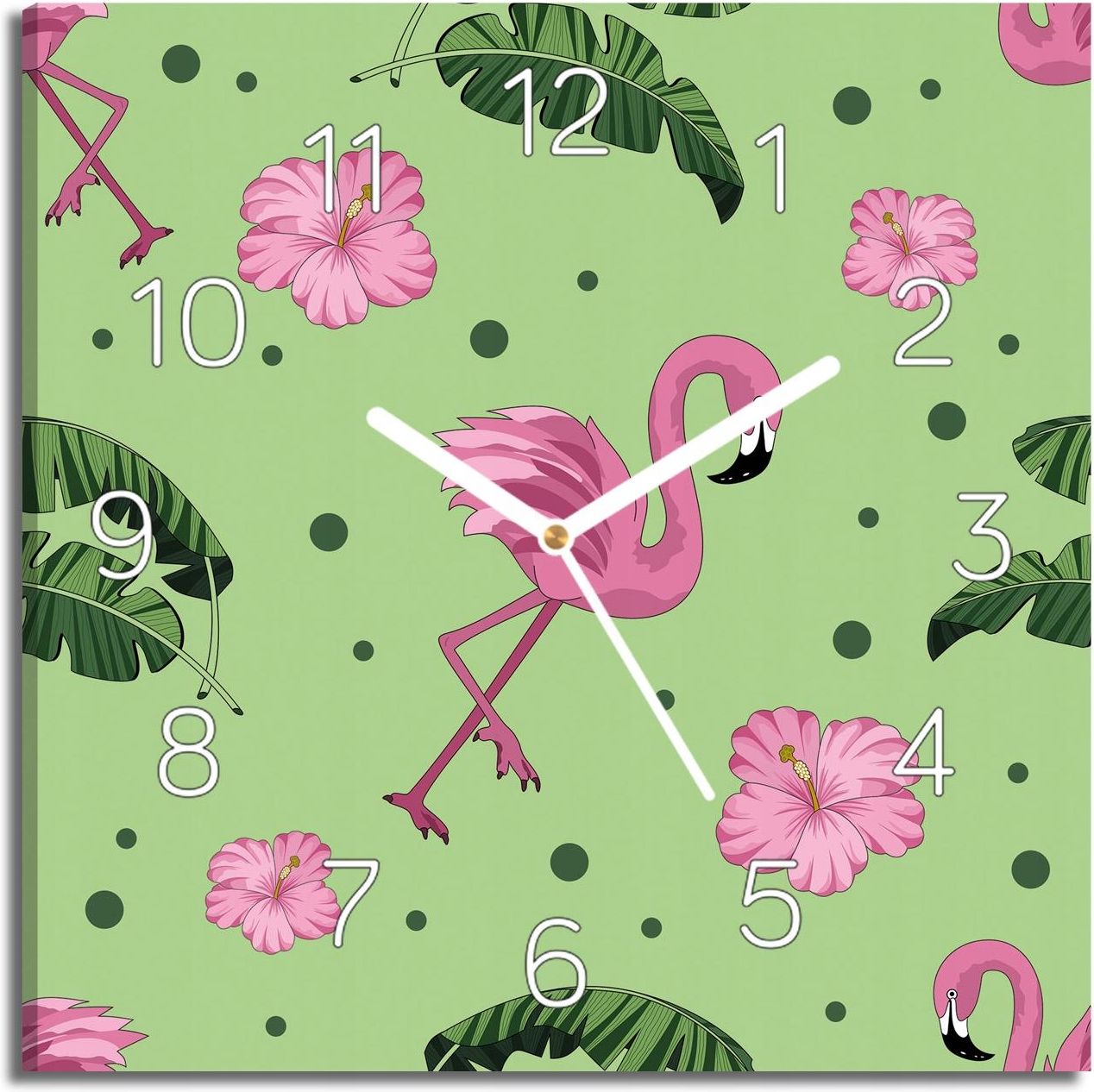 Artprintcave zegar canvas Flaming kwiaty liść nowoczesny