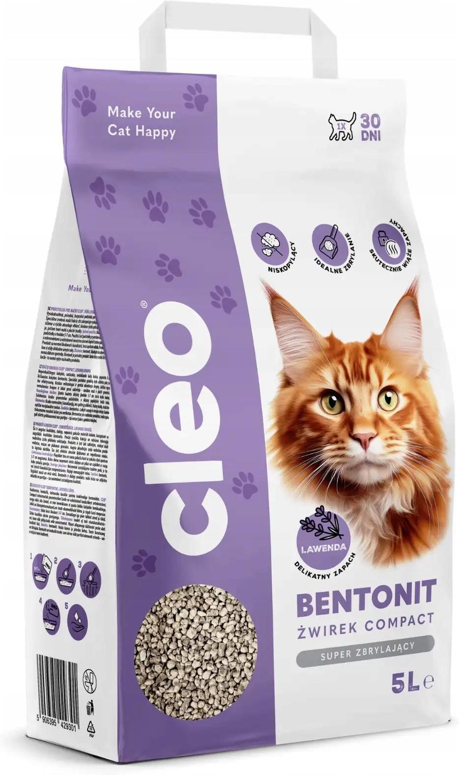 Cleo Żwirek Bentonitowy Compact Lawenda 5L - Ceny i opinie - Ceneo.pl