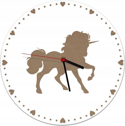 Naklejkomania Zegar na ścianę do pokoju dziecka Zegar dziecięcy Jednorożec Dekoracja 40cm (25523)