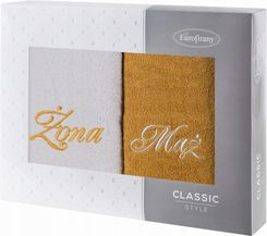 Zdjęcie Eurofirany Komplet Ręczników Mąż Żona Srebrny+Musztarda 2X50X90 - Gryfino