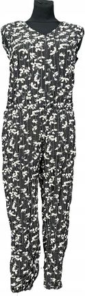 Soyaconcept Kombinezon Bez Rękawów Lekki Wygodny Czarny w Kwiaty Rozmiar S