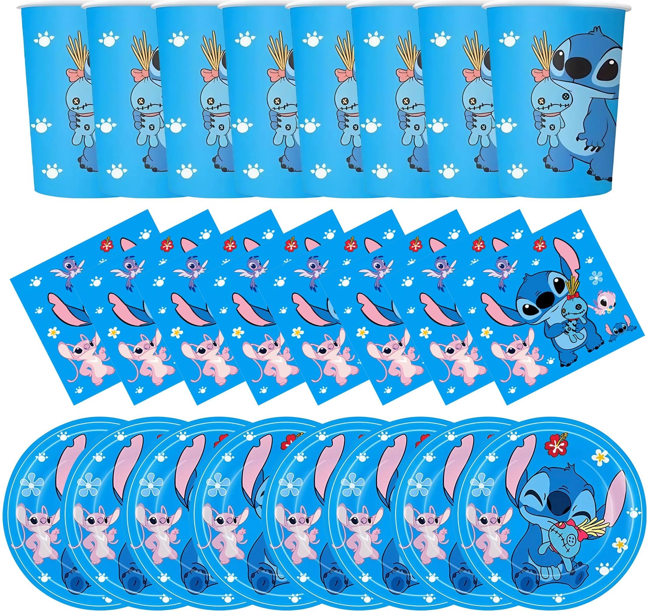 Piniatowe Love Zestaw Kubeczki Talerzyki Serwetki Lilo I Stitch