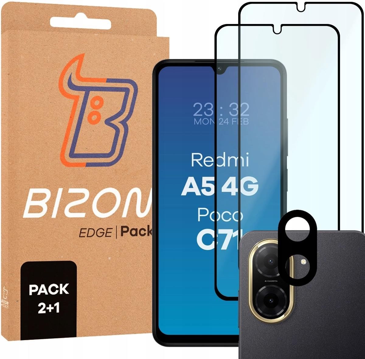 Bizon 2x Szkło hartowane szkiełko na aparat do Redmi A5 4G