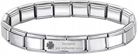 Bransoletka Modułowa Srebrna dla Nauczyciela Charms Ogniwa Imię Data GRAWER