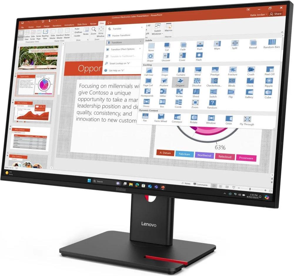 фото Монитор Lenovo ThinkVision T27-40 (64A5ZAT6EU) 1