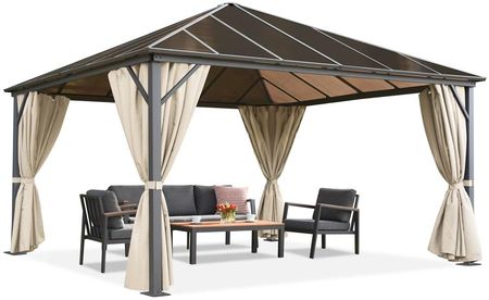 Garden Point Altana Ogrodowa Milos 4X4M Z Kremowymi Zasłonami Gap1260