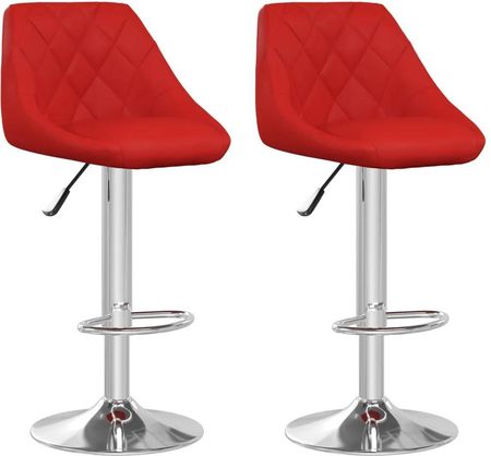 Zakito Stołek Barowy Obrotowy 360° Regulowana Wysokość Sztuczna Skóra Chromowana Stal Wino Czerwień 44x46x(82-103)cm (Z335185)