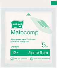 Zdjęcie Matocomp Kompresy Jałowe Z Gazy 17-Nitkowej 12W 5x5cm 5szt. - Libiąż
