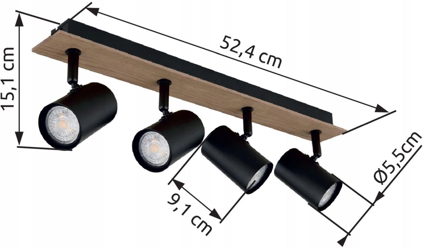 Globo Lighting Loftowa Listwa Lampa Reflektorowa 4-Punktowa