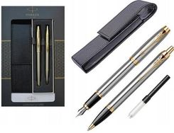 Zdjęcie Zestaw pióro wieczne + długopis PARKER IM Core Brushed GT kol. srebrny pudełko kartonowe S0821180 - Łaziska Górne