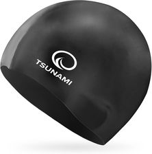 Zdjęcie Tsunami Czepek Pływacki Dla Dzieci Na Basen Silikonowy Gumowy 4FIZJO Czarny - Rychwał