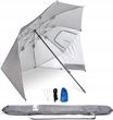 Bestif Parasol Namiot Plażowy Parawan Duży Ogrodowy 2W1 Szary