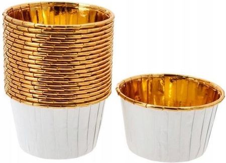 Czakos Foremki Na Mufinki Biały Złoto 20szt. Biało Złote Ślub Chrzest Komunia