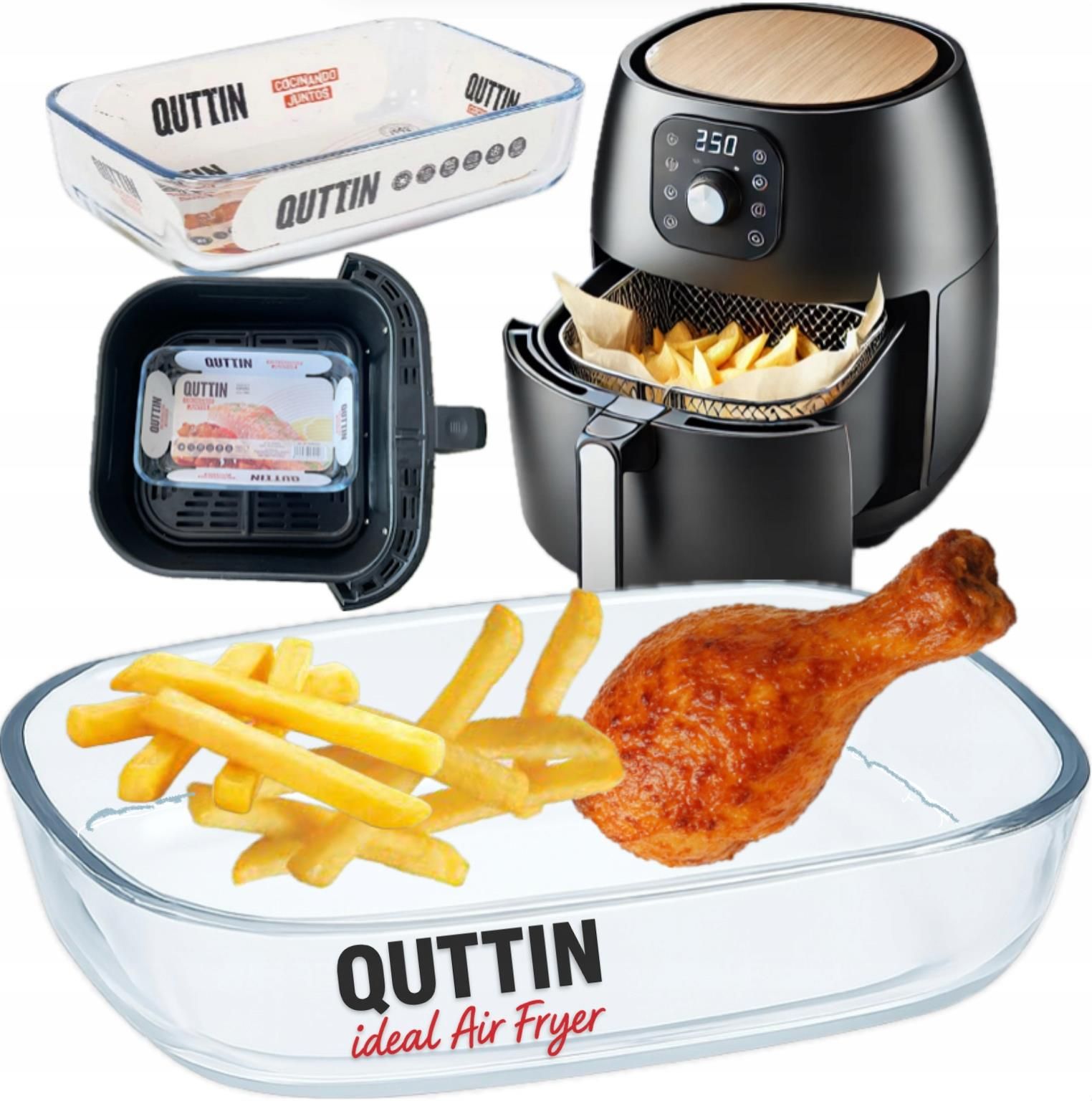 【OLD MOUNTAIN】OLD MEAL DISH Oldman Wkład Szklany Frytkownicy Air Fryer Forma Pieczenia 0