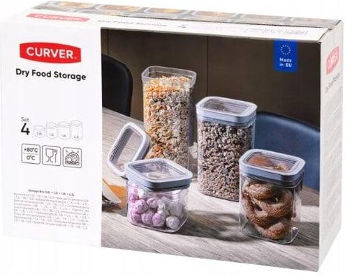Curver Dry Food Storage Zestaw Pojemników 0,8/1,3/1,8/2,3l - Main Image