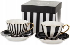 Zdjęcie Artpol Komplet Filiżanek Porcelanowych 2szt. Biało-Czarne Złote - Libiąż