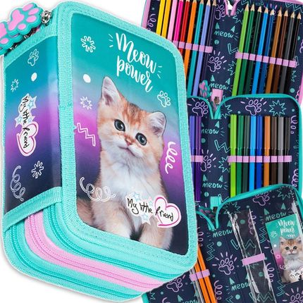 Majewski Piórnik Szkolny Potrójny Z Wyposażeniem  My Little Friend Kitty Party