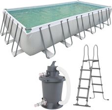 Zdjęcie Basen stelażowy duży ogrodowy prostokątny z pompą 760x366x132 cm BW760 Warmtec - Brzostek