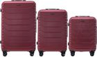 Zestaw 3 walizek Wings CRAKE POLICARBON 100% WINE RED -20% z KODEM
