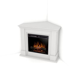 Zdjęcie Kominek elektryczny Luena narożny wkład 23" XHD Optiflame - biały mat 1,4kW Warmtec - Pniewy