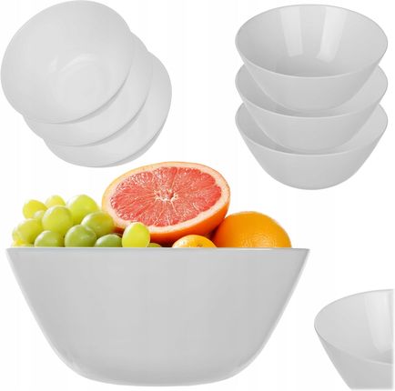 Kadax Salaterka Miska 18cm Szklana Miski Do Zupy Przekąsek Zestaw Biały 3szt.