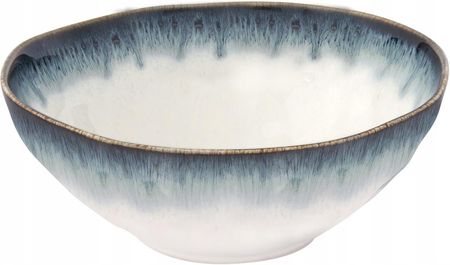 Domdekoracji Misa Miska Miseczka Salaterka 22cm Boho Retro Krem Biel. Błękit Niebieski