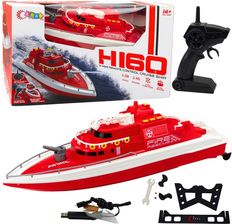 Zdjęcie Lean Toys Łódź Motorówka Zdalnie Sterowana Rc 1:28 Ratunkowa Czerwona - Dobra