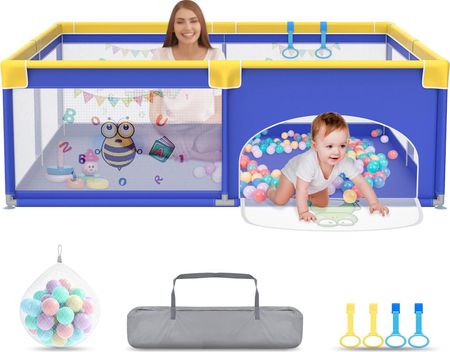 Naizy Kojec Dla Dziecka 180X200Cmkojec Z 50 Kulami Oceanicznymi I 4 Pierścieniami Do Ciągnięcia Oraz Torbą Przenoszenia Składany Namio