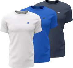 Zdjęcie Koszulka męska 4F M1895 3pak granatowa, niebieska, biała 4FWSS24TTSHM1895 91S - Chełmno