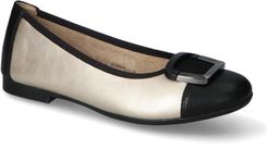 Zdjęcie Baleriny Remonte D0K12-90 Beżowo-czarne - Jedwabne