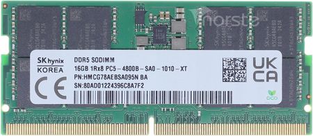 Podzespoły do laptopa Sk Hynix 16GB 4800 PC5-4800B SA0-1010-XT