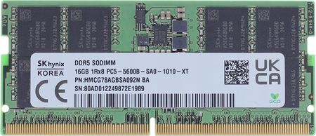 Podzespoły do laptopa Sk Hynix 16GB 5600 PC5-5600B SA0-1010