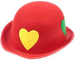 Zdjęcie Panon Kapelusz Filcowy Klauna Animatora Czerwony W Serca - Puszczykowo