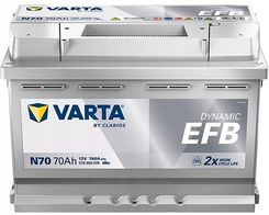 Varta Akumulator 70Ah 760A 12V Dynamic Efb N70
